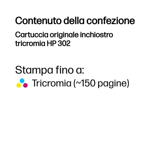 HP Cartuccia originale inchiostro tricromia 302