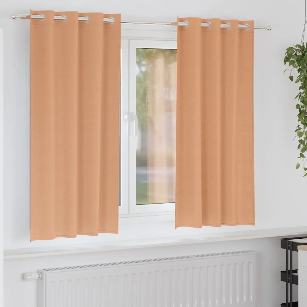 Tende Blackout con Anelli 2 pz Marrone Chiaro 175 x 140 cm 4107369