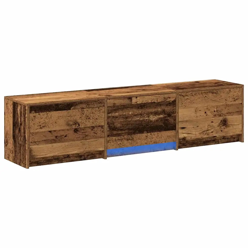 Mobile TV con LED con cassetto-Credenza TV Legno vecchio 162 x 34 x 40 cm