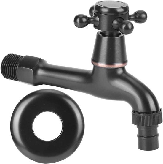 Wastafel Kraan per Wasmachine per Bagno - Antico Fusto in Ottone, Montaggio a Parete, Unico Rubinetto per Acqua Fredda