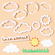 Pacco di 10 Snipper per Biscotti in Cielo - Set di Snipper per Biscotti 3D - Sicuri e Divertenti - Bianchi - Decorazioni per Torta per Bambini - Ideali per Feste