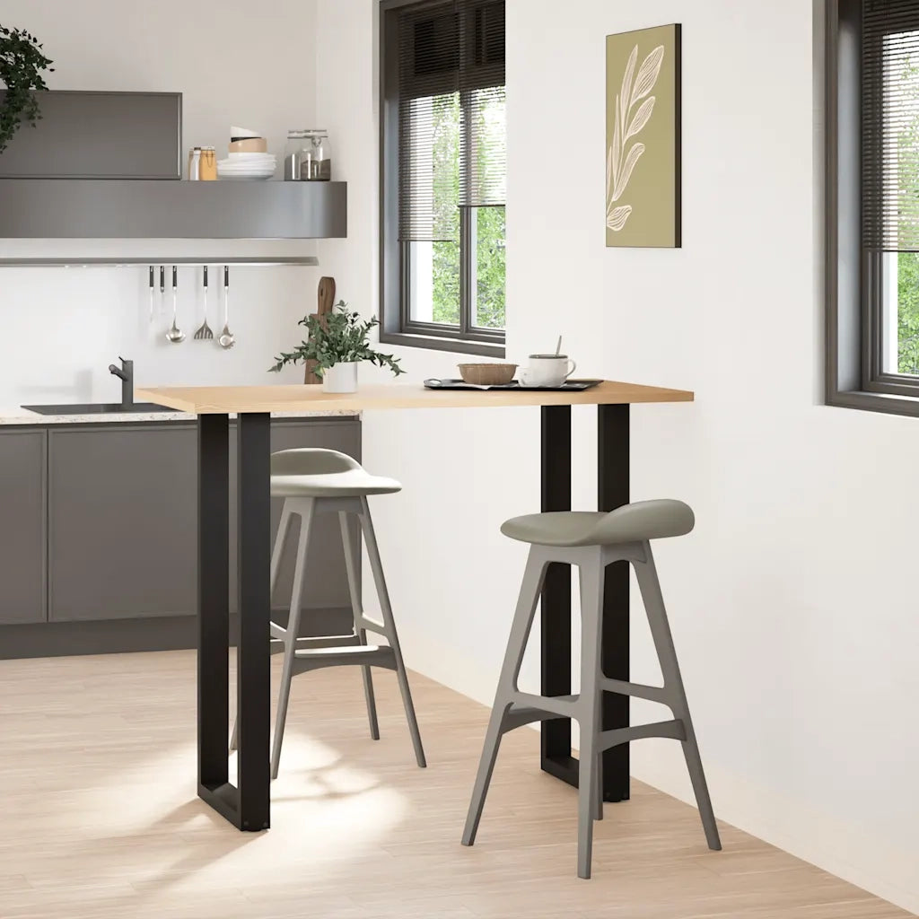 Gambe per tavolo da bar a forma di U 2 pz nere 50x(110-111) cm in acciaio 4013244