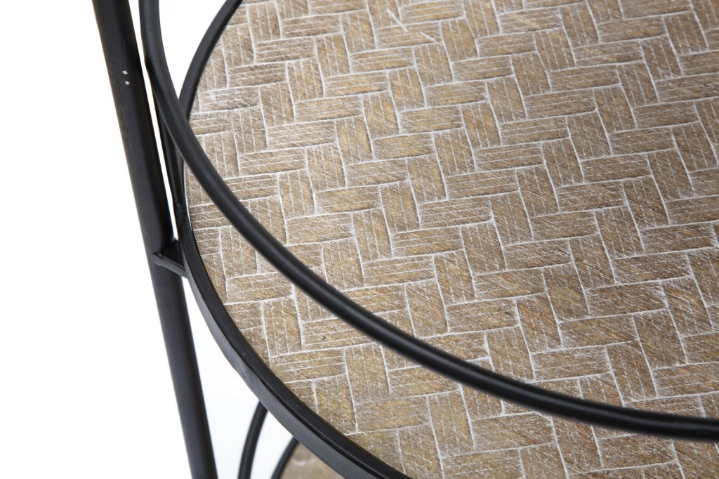 Carrello porta oggetti per interni, metallo e legno 40x41,5x82cm nero e marrone Arex