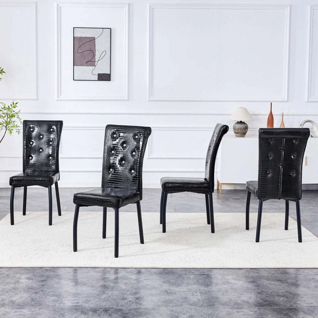 SEDIA DA PRANZO Set da 2 pezzi Nero in PVC e metallo