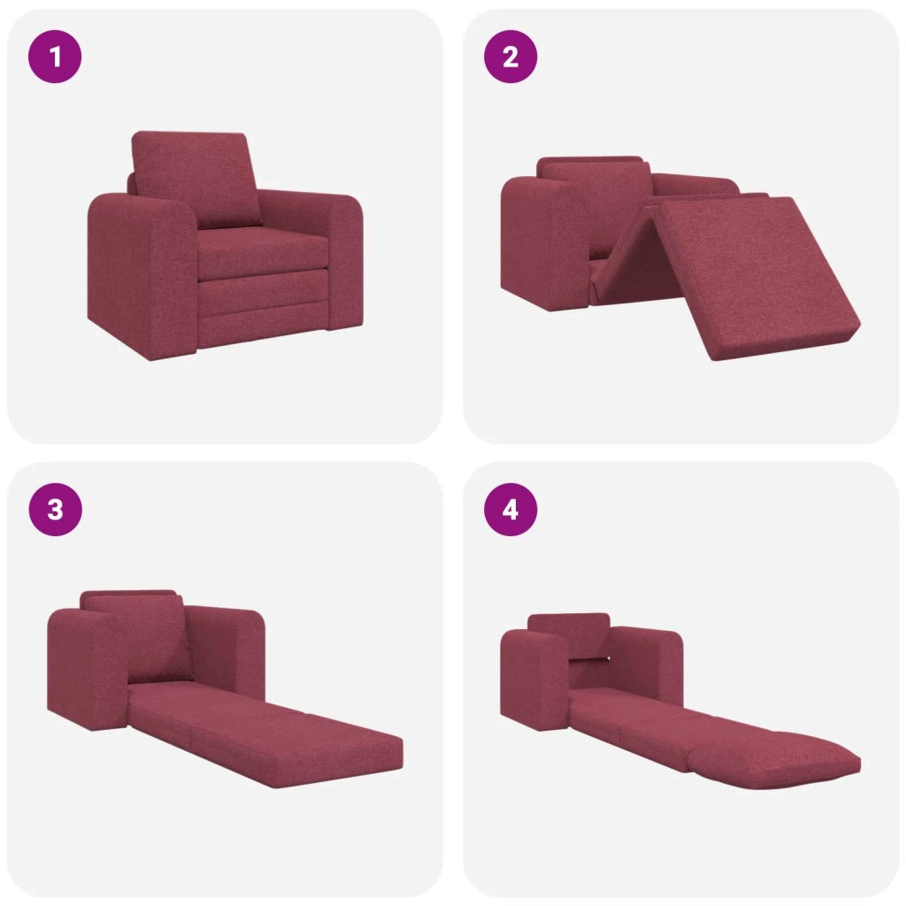 Divano letto Rosso Vino 98 x 71 x 83 cm Tessuto 4106658