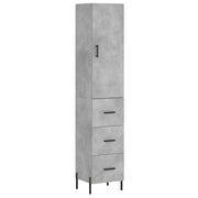 Credenza | Madia | Buffet da pranzo | Armadio da pranzo Grigio Cemento 34,5x34x180 cm in Legno Multistrato