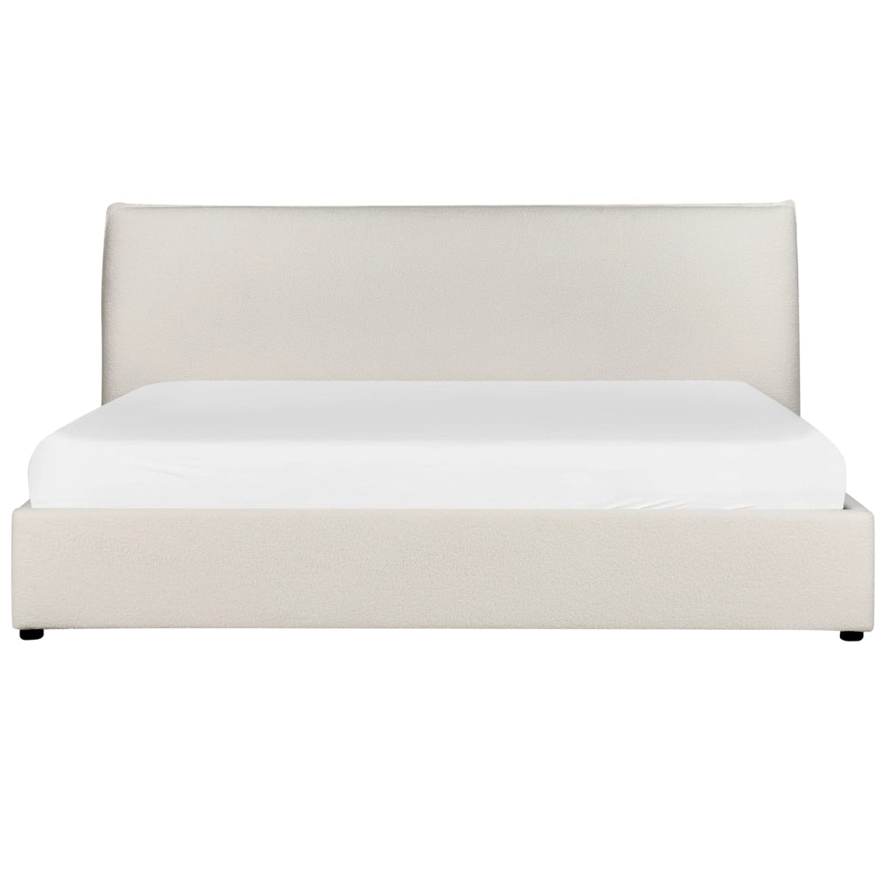 Letto con rivestimento in velluto bianco sporco UE King Size 180x200cm Grande testata classica contenitore Doghe in legno