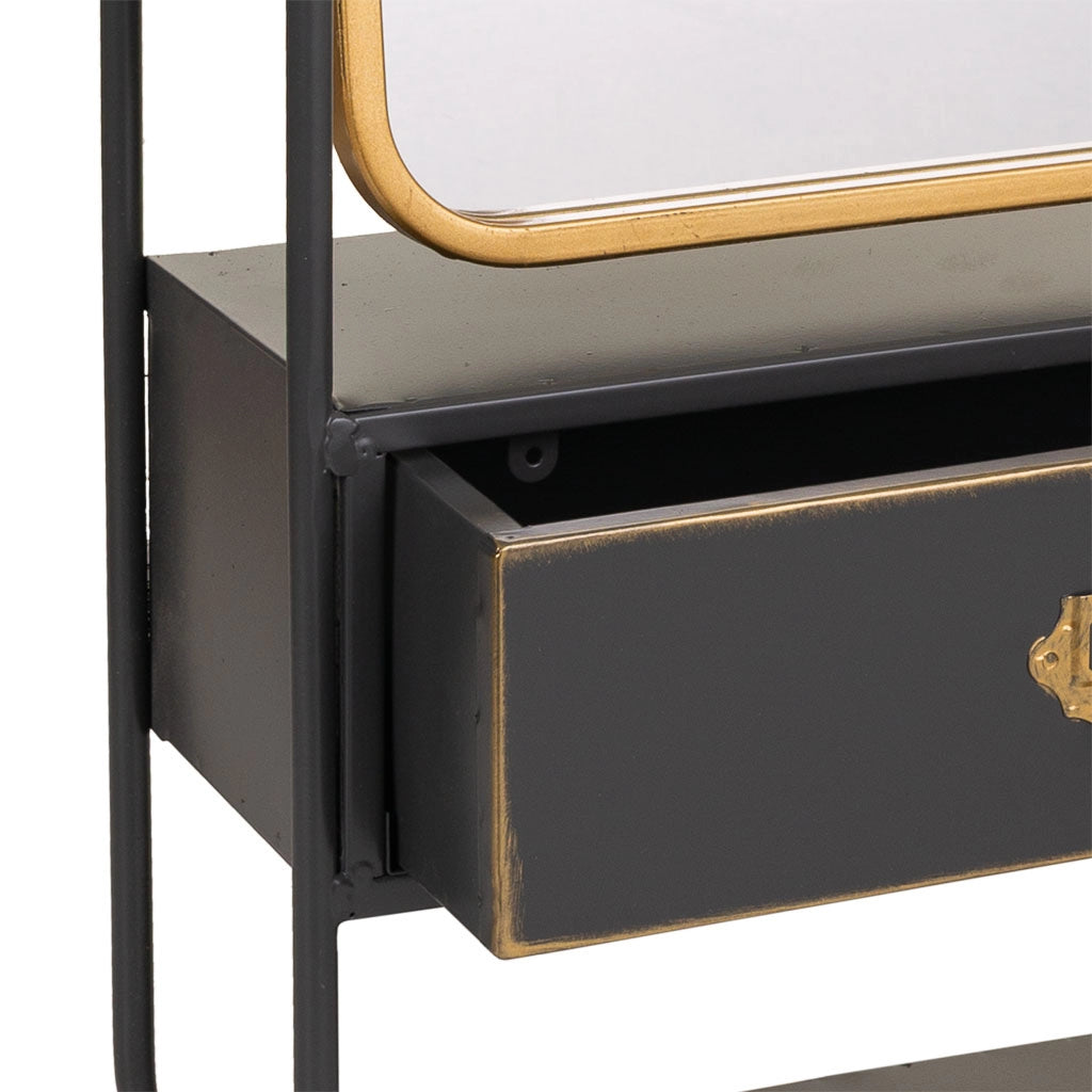 Specchio da parete in metallo nero 40x15x90h