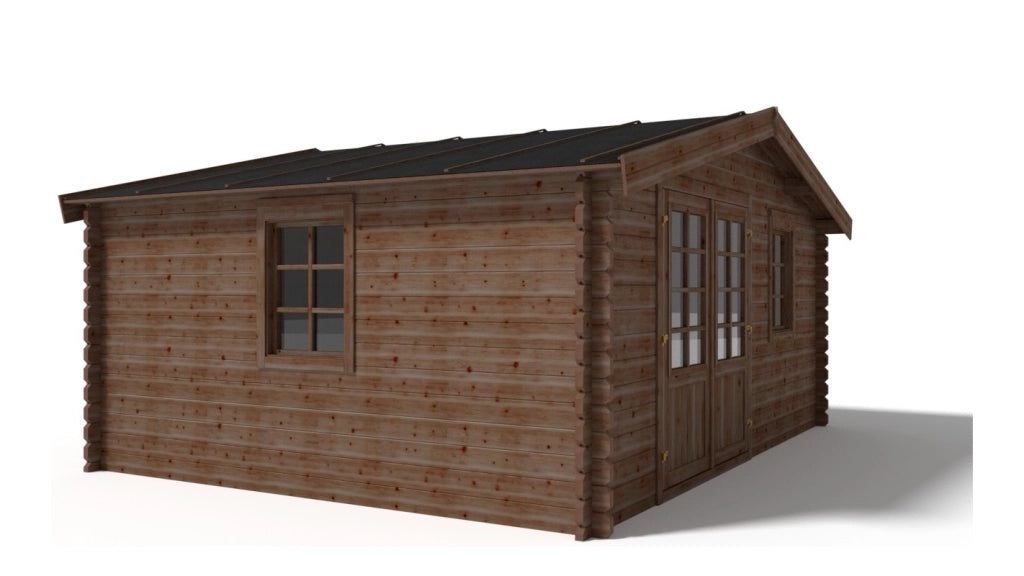 Casetta da giardino in legno - 20m2 - 5x4m - impregnata - 45mm - colore: marrone - DOM376 - ALTANKA