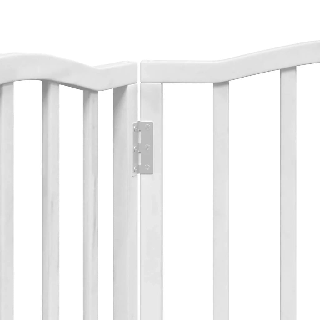 Cancelletto di sicurezza pieghevole per cani a 3 pannelli 150 cm legno di pioppo bianco 02_0023062