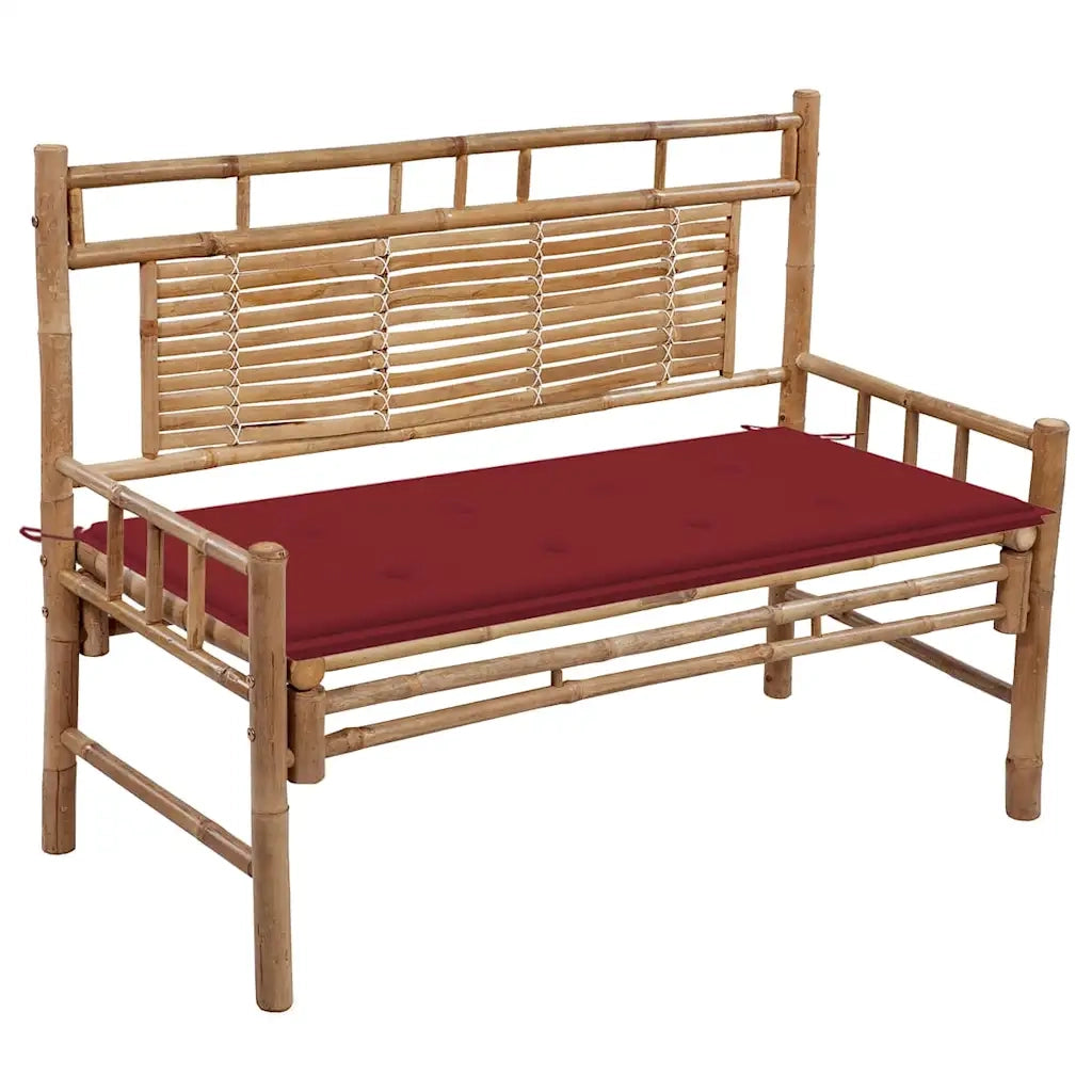 Panca da Giardino con Cuscino 120 cm in BambÃ¹