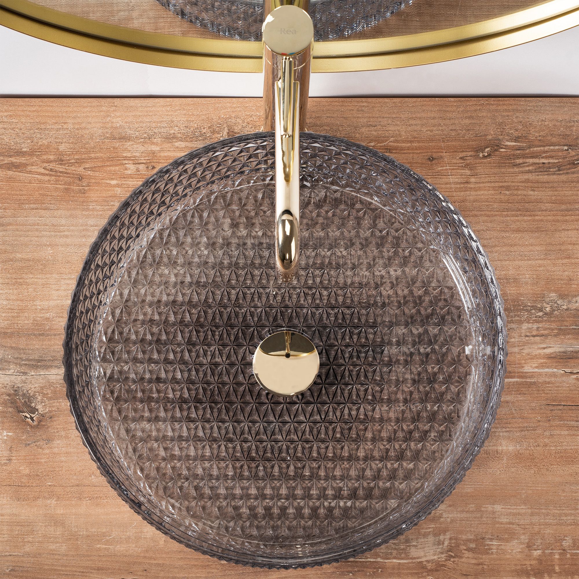 Lavabo Da Appoggio Rea Cristal Grey 39