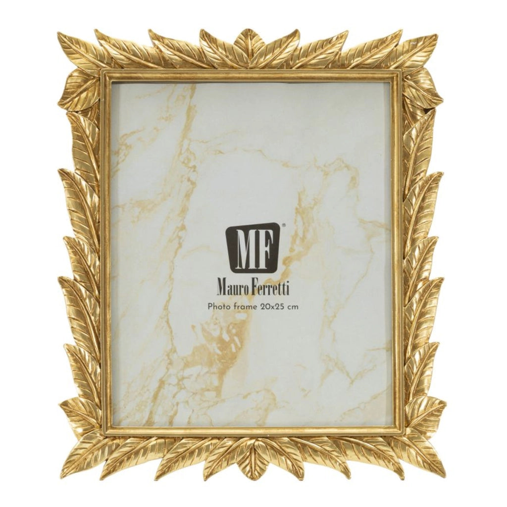 Cornice portafoto Laurel oro con decoro a foglie di alloro 20x25 cm