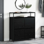 Mobile per scarpe con lo scaffale Rovere Nero 100 x 34 x 112 cm