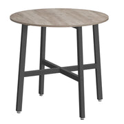 Tavolo da pranzo/cucina rotondo per soggiorno/ufficio 80 x 75 cm stile industriale marrone 12_0007439