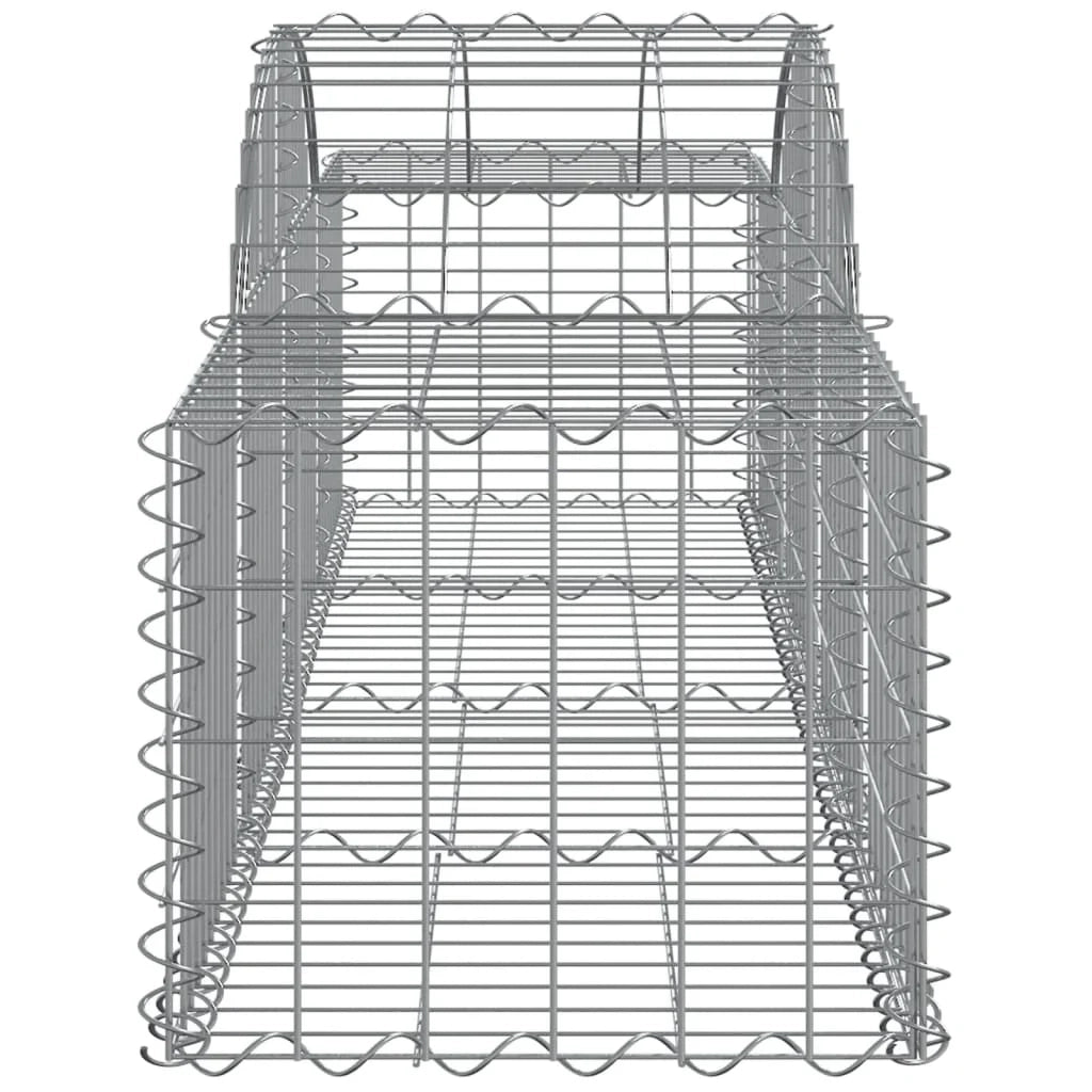 Set di 9 gabbioni ad arco per recinzione gabbia o muro di contenimento 200 x 50 x 40/60 cm ferro zincato argento 02_0041269