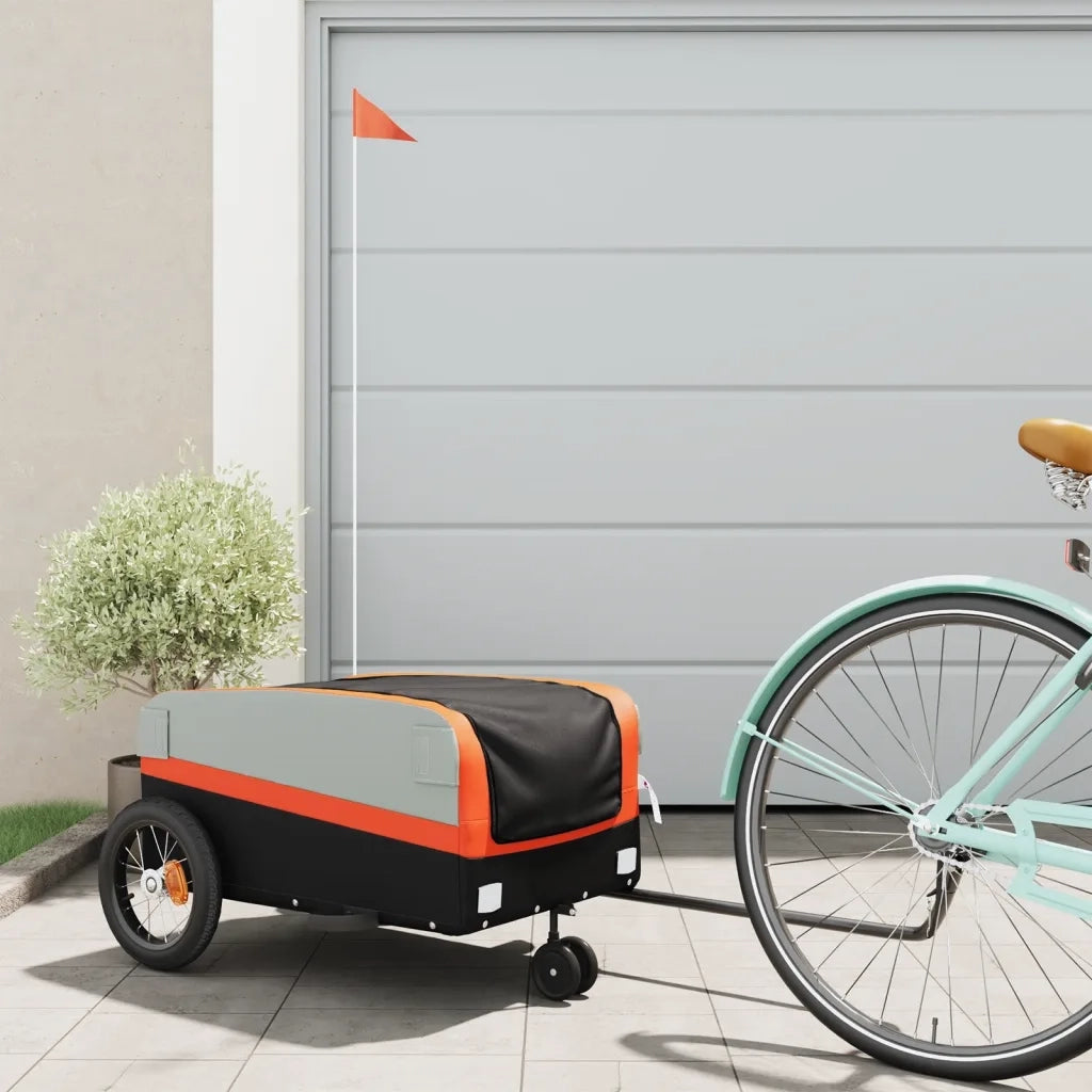 Rimorchio da Bici Nero e Arancione 30 kg in Ferro CFW8687017