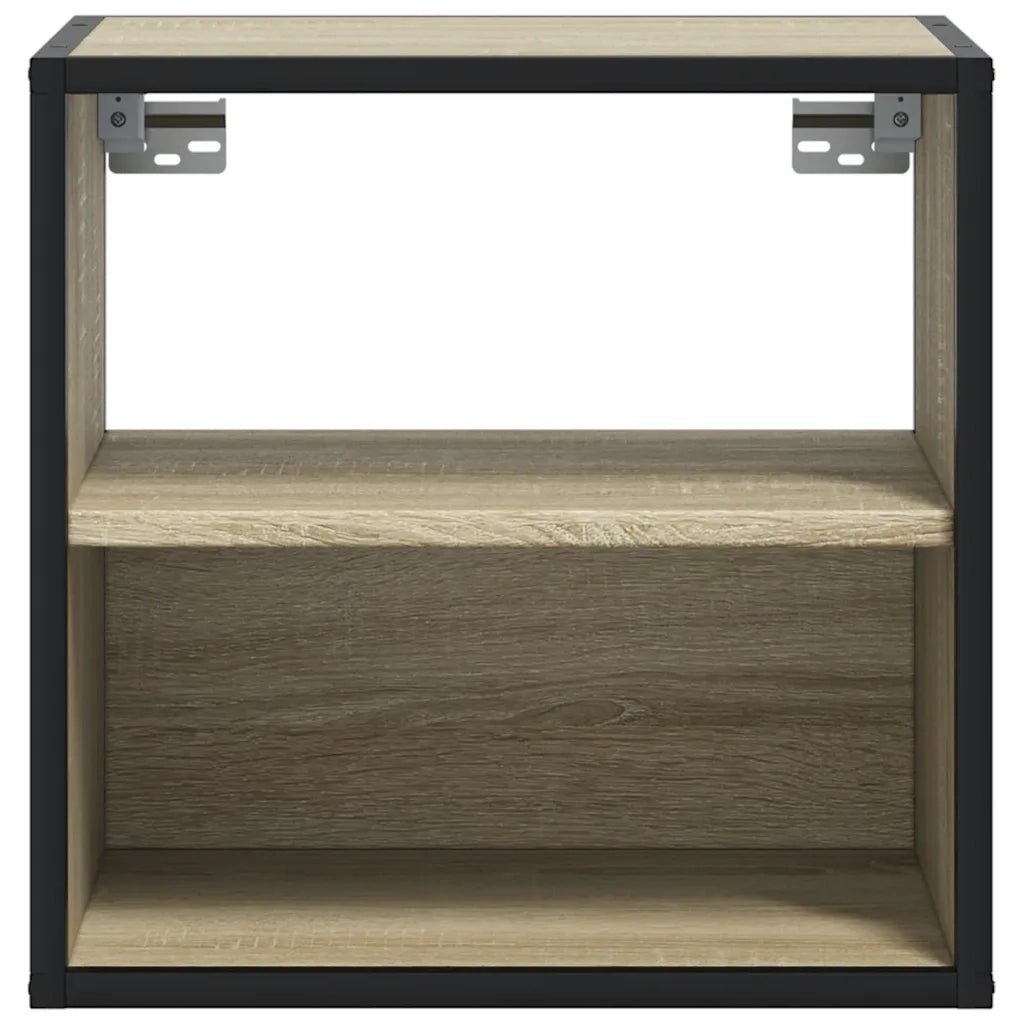 Set di 2 Comodini | Armadio da Notte | Mobiletto da notte a Muro Rovere Sonoma 40x31x39,5 cm