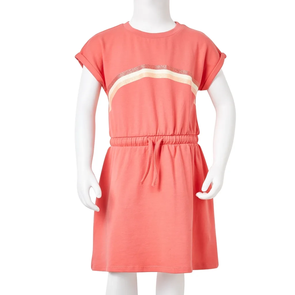 Abito da Bambina con Coulisse Corallo 128 CFW8608313