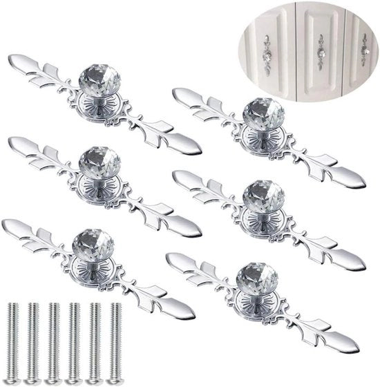 Lettore di Contatti 6 Pack 116mm Forma a Diamante Cristallo - Per Mobili con Viti