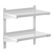 Mensola professionale a parete con 2 ripiani in acciaio inox - 30 x 60 cm 14_0001550