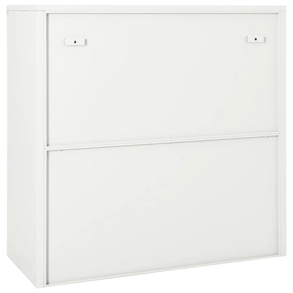Armadio con Ante Scorrevoli Bianco 90x40x90 cm in Acciaio 335954