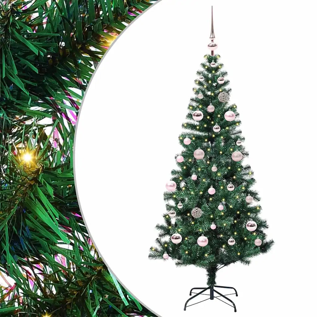 Albero di Natale | Decorazioni natalizie artificiale con luci integrate Verde 150 cm