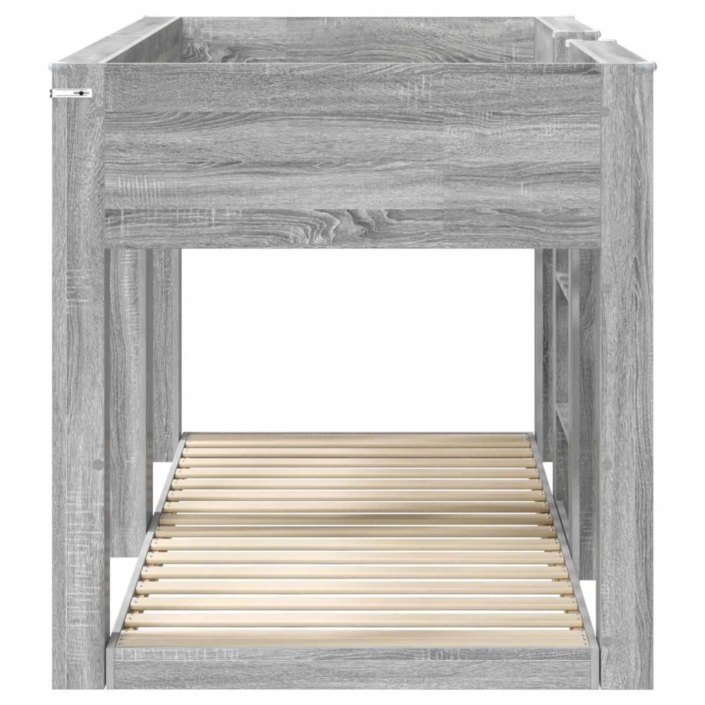 Letto a Castello per Bambini Grigio Sonoma 75 x 190 cm 3410392