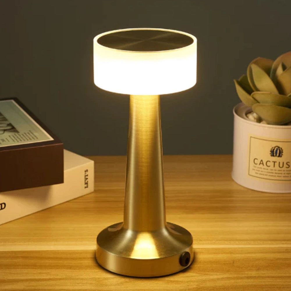 Trade Shop - Lampada Vintage Da Tavolo A Led Ricaricabile Usb Lume Luce Calda Per Bar Locali -