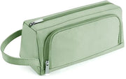 Etui con grande capacità - apertura verticale - adatto per studenti - ragazzi ragazze - portatile - doppio strato - verde - 22*11*9 cm