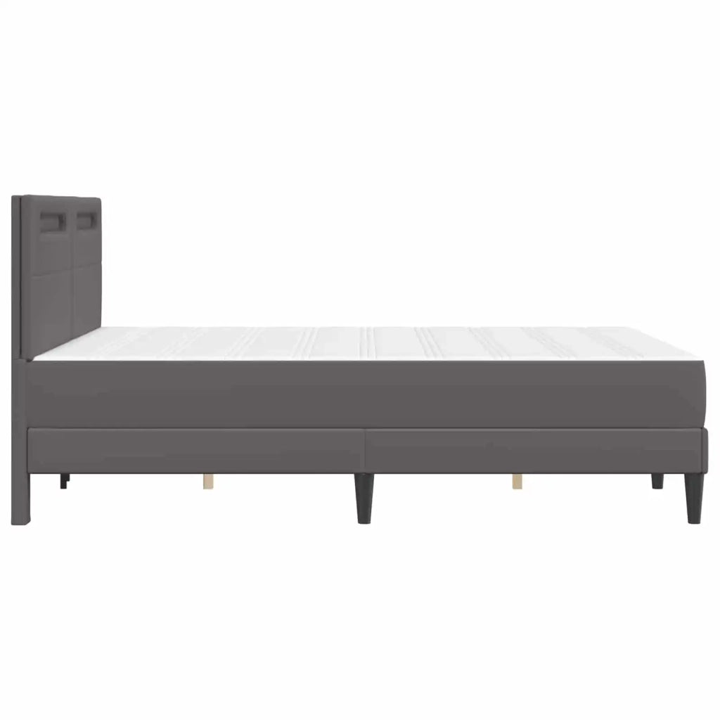 Struttura del letto con testiera Grigio 140 x 190 cm Similpelle