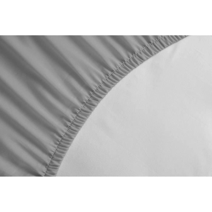 Lenzuolo con angoli - HOME LINGE PASSION - HP71761 - 90 x 190 cm + cuffia 30 cm - Microfibra - 82 g - Grigio chiaro