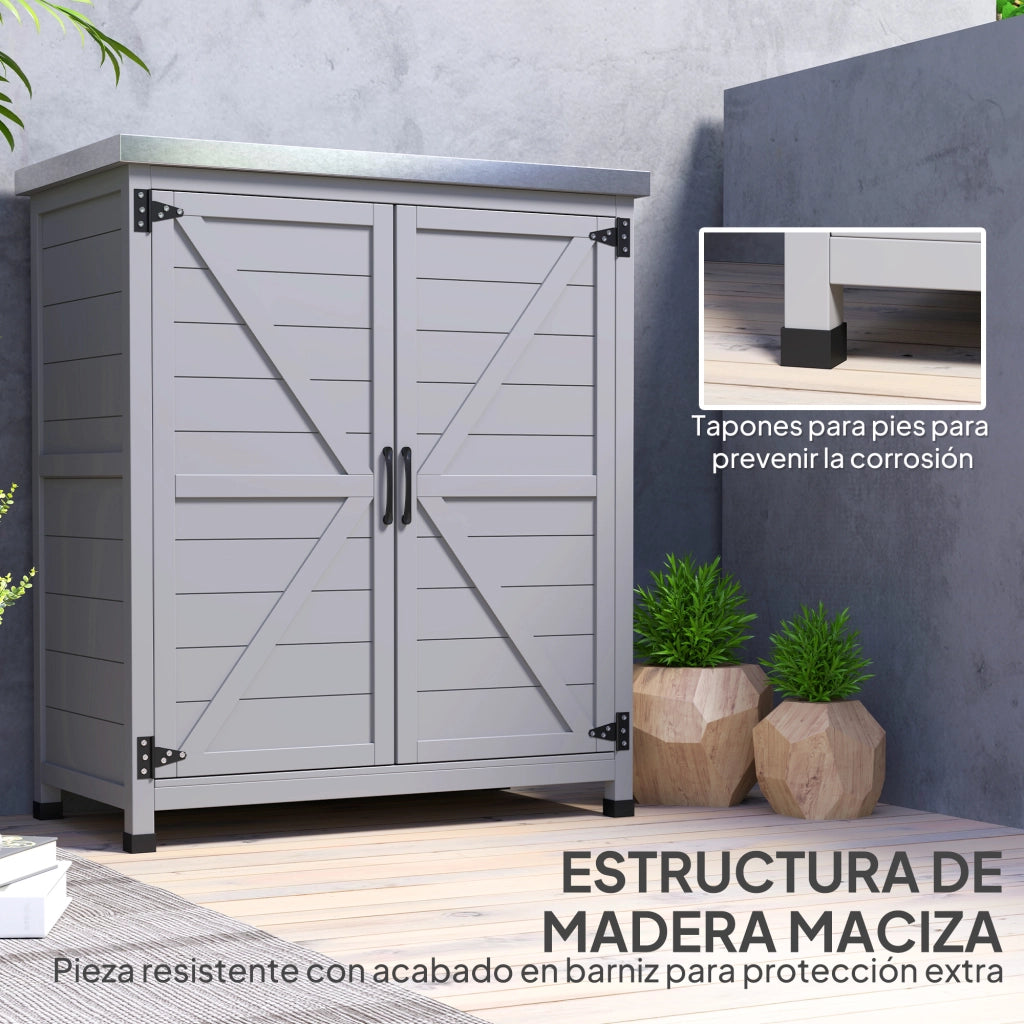 Casetta da giardino in legno ¨C zephmum ¨C 79x43x92 cm grigio