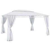 Gazebo Da Giardino 3 x 4 M Con Tende Laterali Richiudibili Struttura In Acciaio Bianco Robusto Copertura Impermeabile 180 g/m² Con 4 Teli Laterali Esterno Giardino Piscina Ombreggiante Privacy Bianco