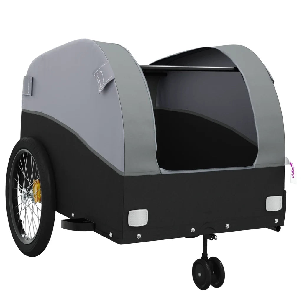 Rimorchio da Bici Nero e Grigio 45 kg in Ferro CFW9439862