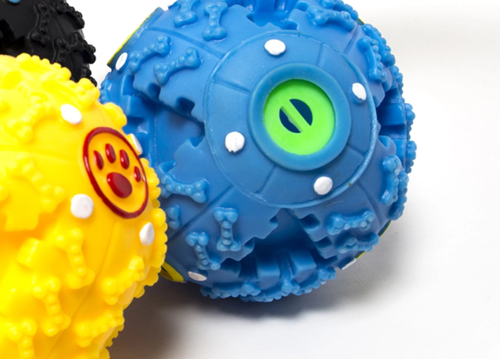 Gioco Pet Ball Con Dispender Cibo Crocchette Per Animali Domestici Resistente - Set 3 Pezzi - Multicolor