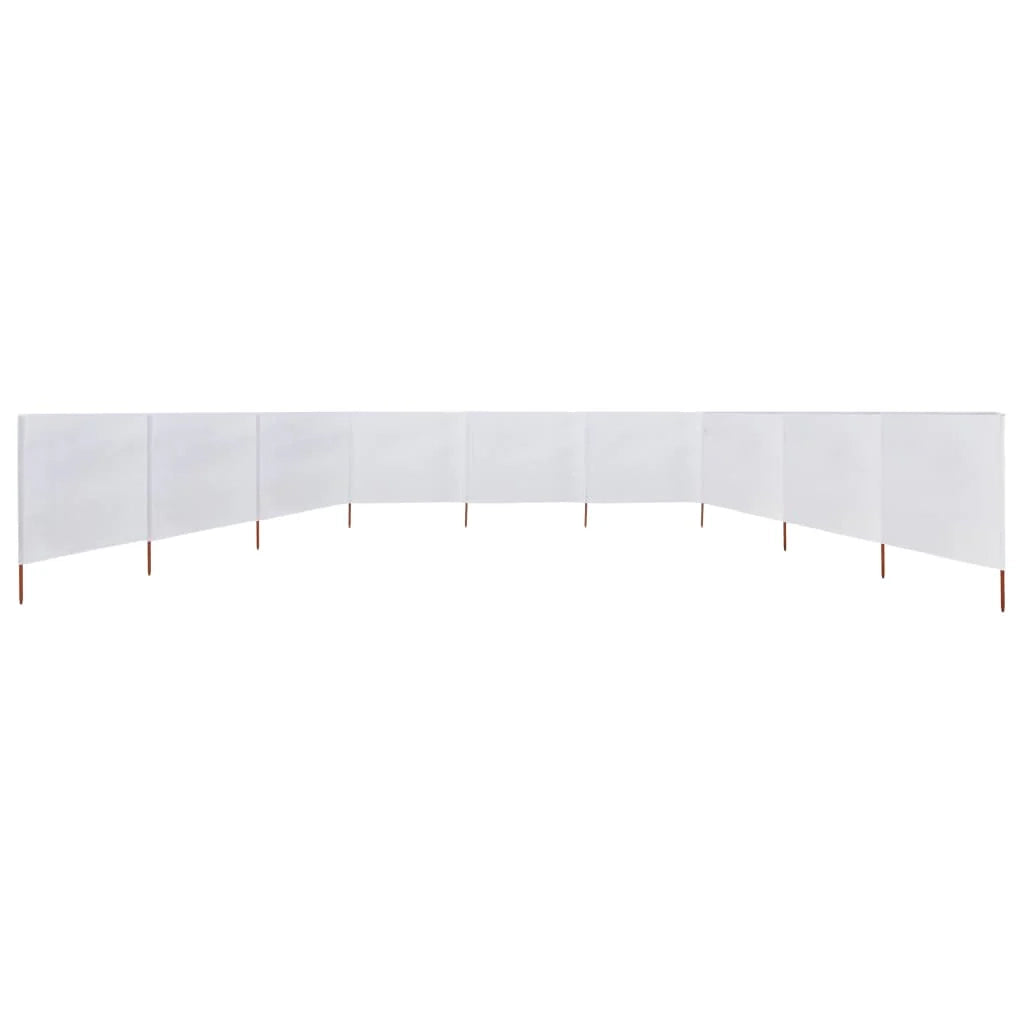 Paravento in tessuto a 9 pannelli 1200 x 80 cm bianco sabbia 02_0008867