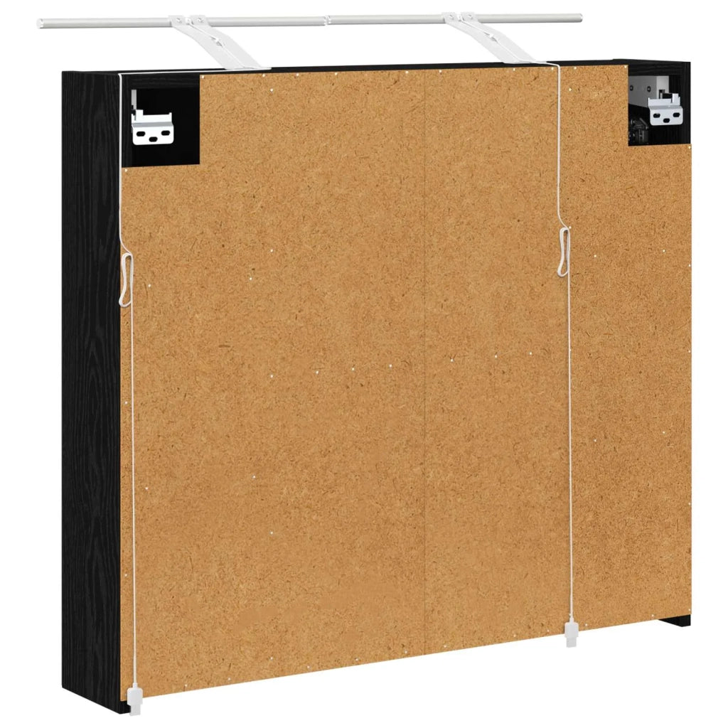 Mobiletto per specchio da bagno Rovere Nero 80 x 14.5 x 70 cm 889112