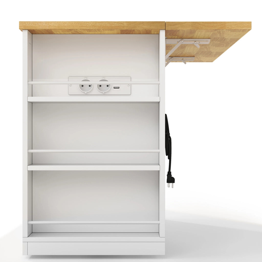 Mobile cucina con piano ribaltabile in MDF bianco naturale