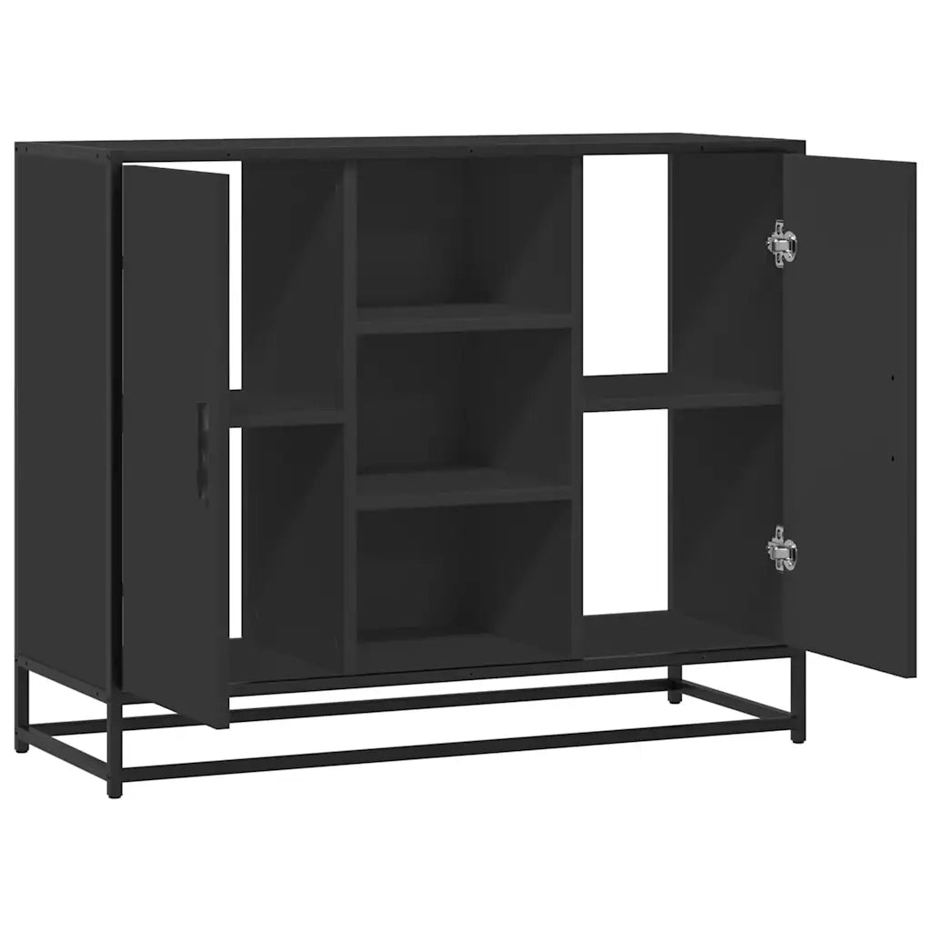 vidaXL Credenza Nera 92x35x76 cm in Legno Multistrato