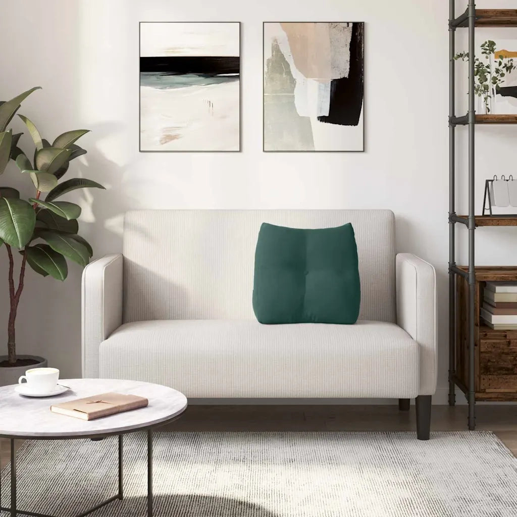 Cuscino per Schiena Verde Scuro 45 x 24 x 50 cm Velluto