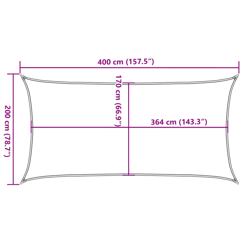 vidaXL Vela Parasole Grigio Chiaro 4x2 m 100% Poliestere Oxford