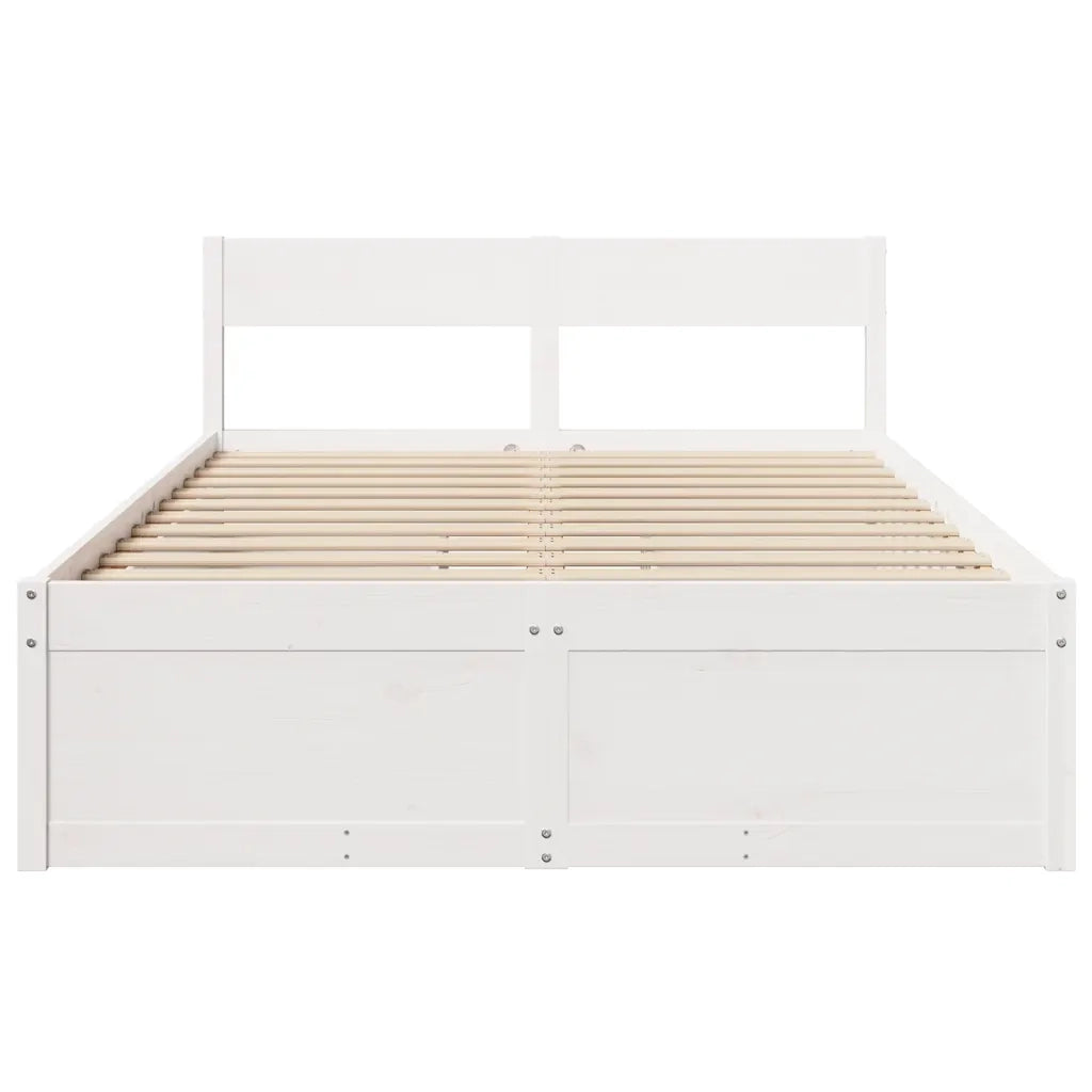 Letto senza Materasso Bianco 120x200 cm Legno Massello di Pino