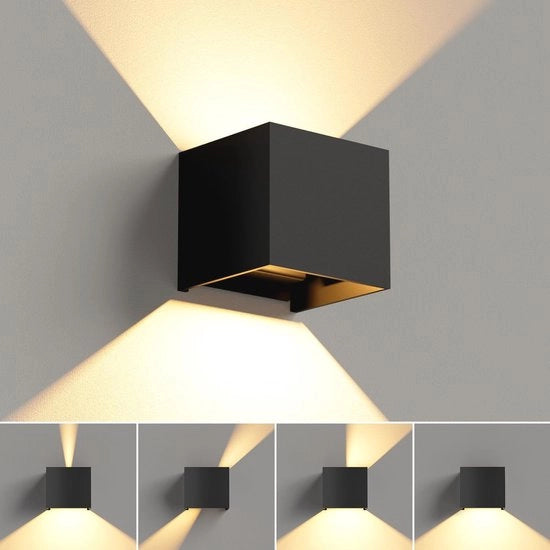 Lampada da Parete 12W per Interno e Esterno - Luce LED a Soffio Caldo, Angolo di Iridegolabilità Regolabile, Impermeabile IP65