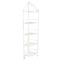 Portapiante Arianne 5 Piani Ad Angolo 50x35x175 h cm in Acciaio Bianco