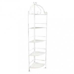 Portapiante Arianne 5 Piani Ad Angolo 50x35x175 h cm in Acciaio Bianco