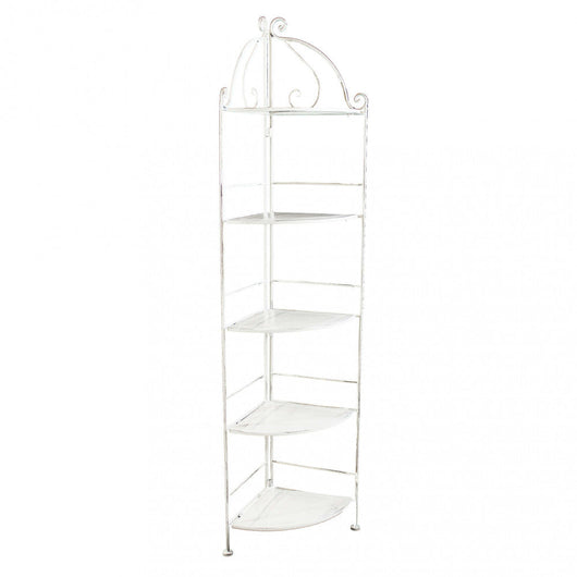 Portapiante Arianne 5 Piani Ad Angolo 50x35x175 h cm in Acciaio Bianco