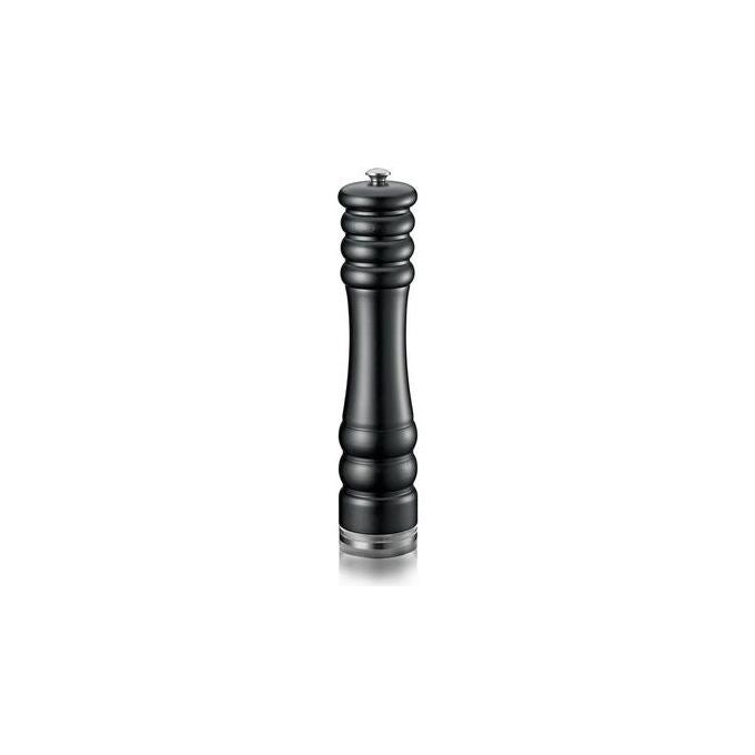 Zassenhaus M020618 Berlin Macinapepe in Legno di Faggio Nero e Acciaio Inox con Macina in Ceramica Regolabile 6 Livelli colore Nero