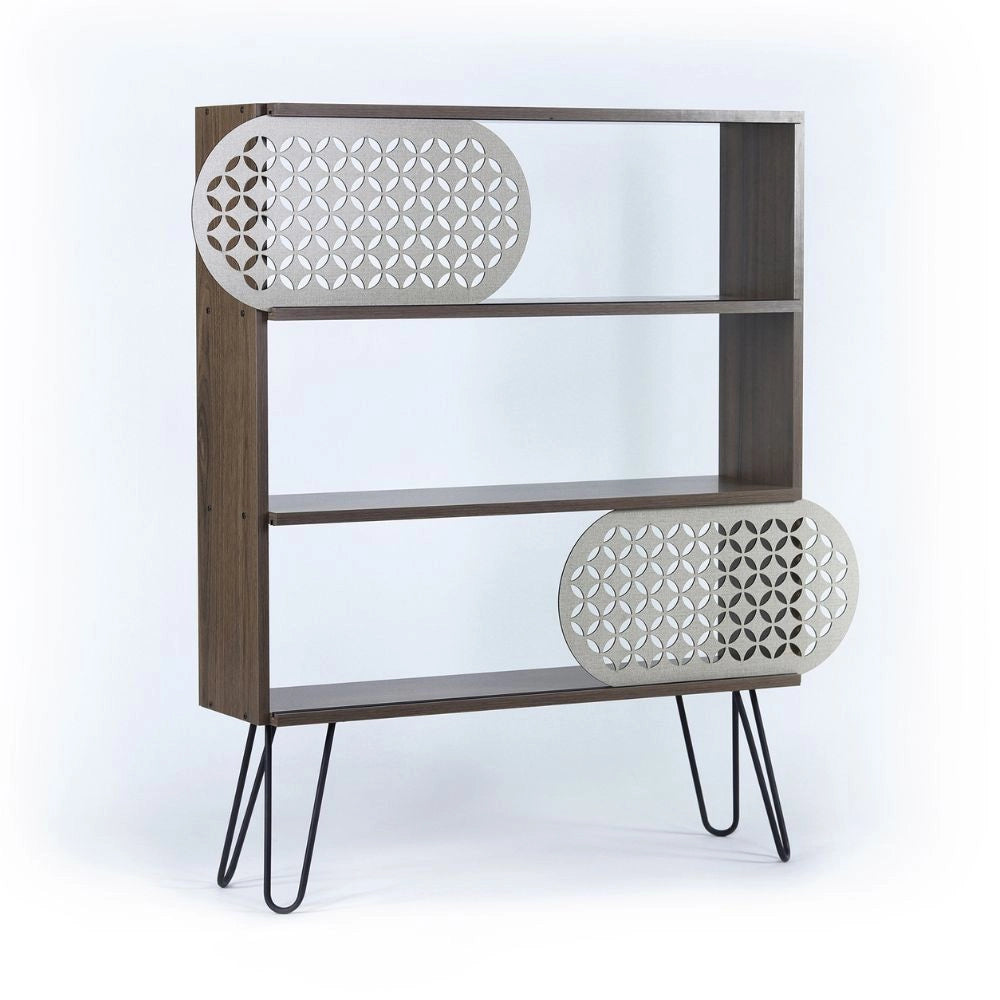 Libreria 3 ripiani Illia noce nero 94x25x117 MT190511