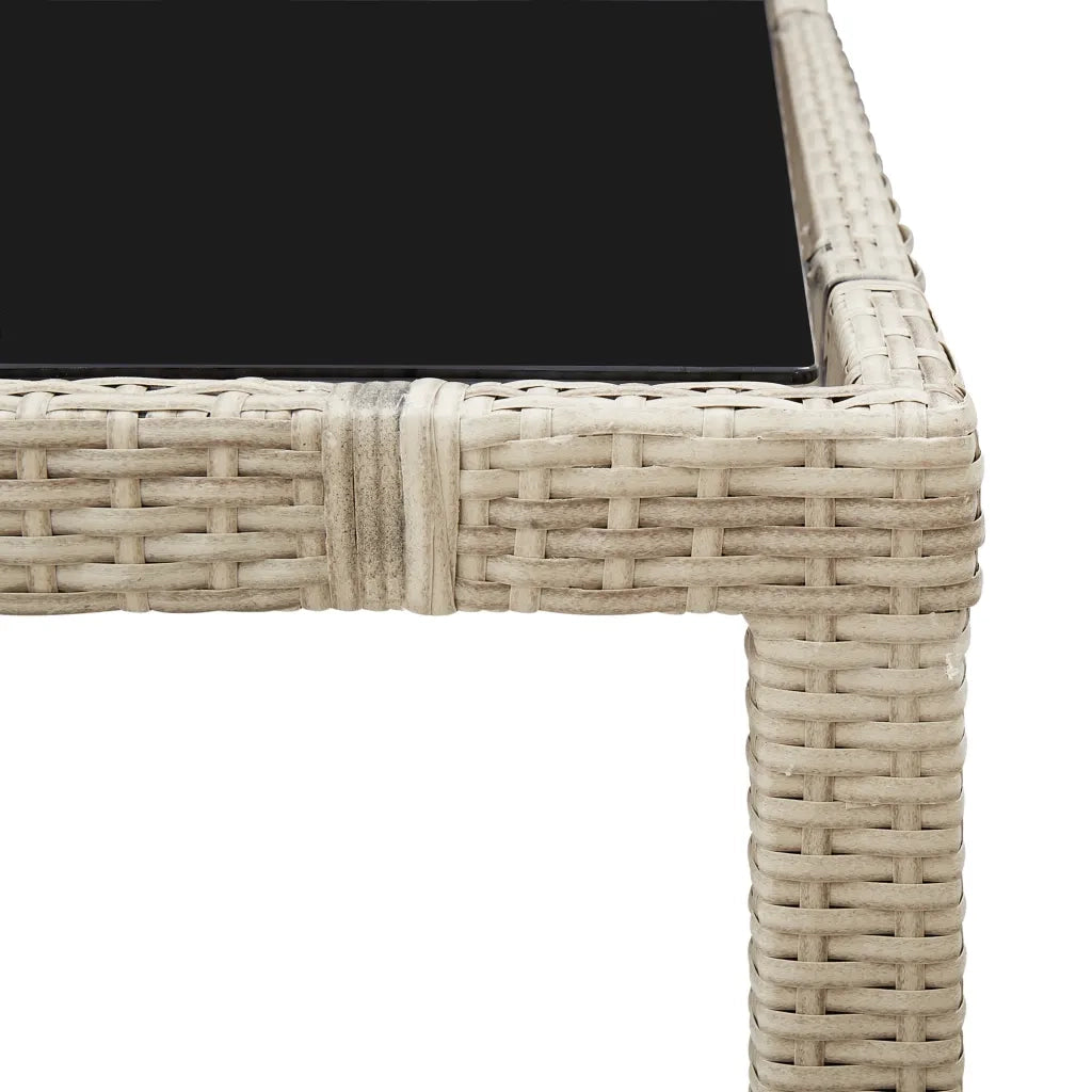 Set da Pranzo da Giardino 7 pz con Cuscini in Polyrattan Beige 46040